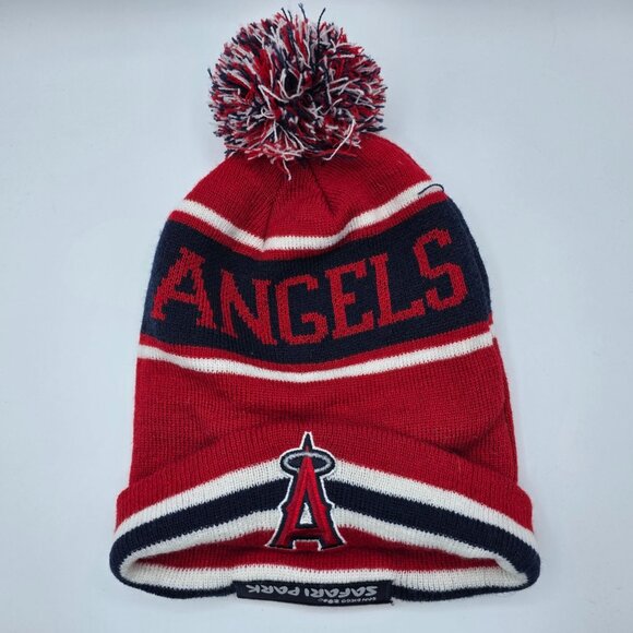 Los Angeles Angels San Diego Zoo Safari Park Adults Red Beanie Hat Winter Warm - Picture 2 of 6
